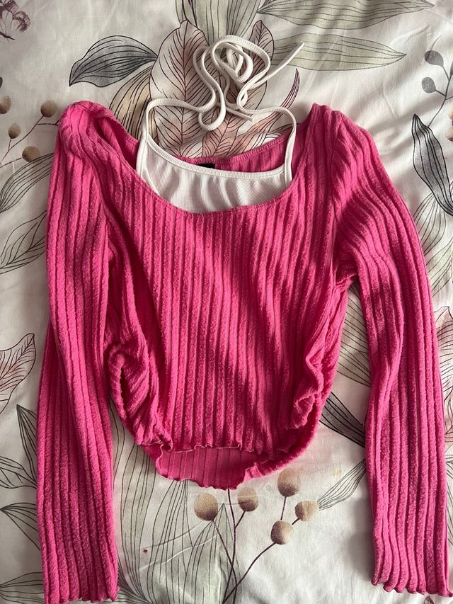 Top rosa SHEIN L - Doble capa
