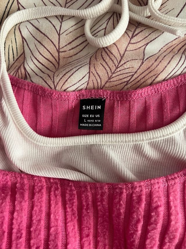 Top rosa SHEIN L - Doble capa