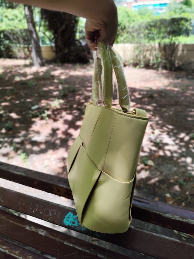 Bolso Doble AA grande amarillo pastel