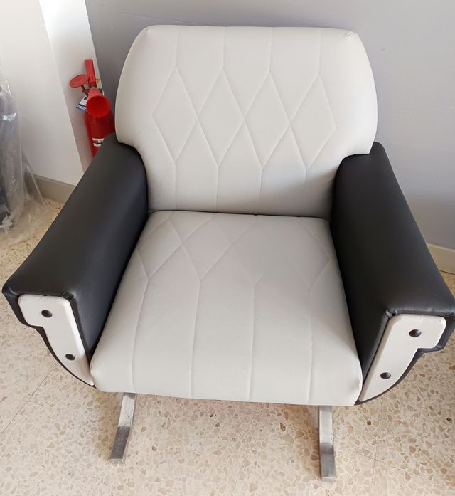 Sillón blanco y negro - Piel sintética nuevo