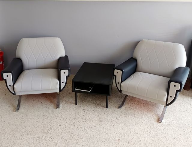 Sillón blanco y negro - Piel sintética nuevo