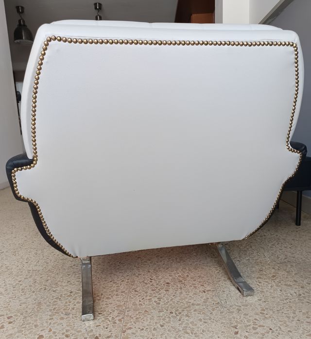 Sillón blanco y negro - Piel sintética nuevo