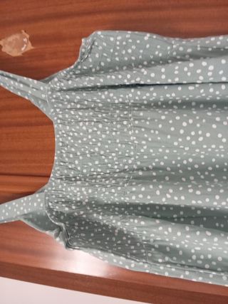 Vestido largo verde lunares - Talla 40