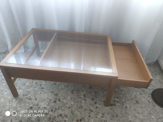 Mesa centro madera cristal recoger en sant Antoni 