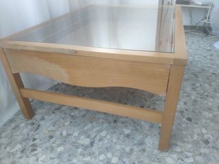 Mesa centro madera cristal recoger en sant Antoni 