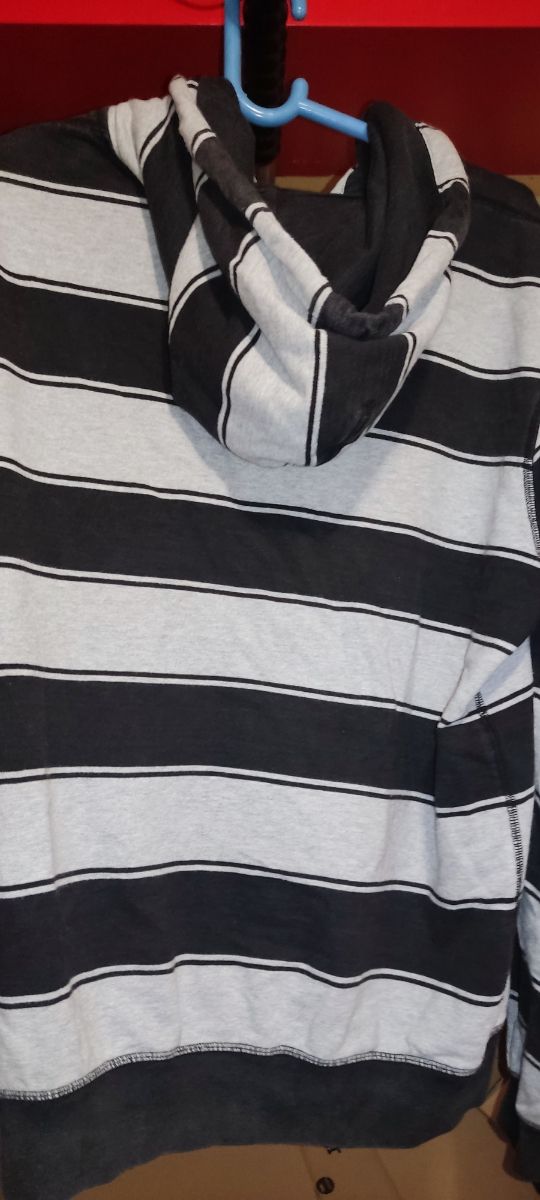 Sudadera rayas gris-negra L
