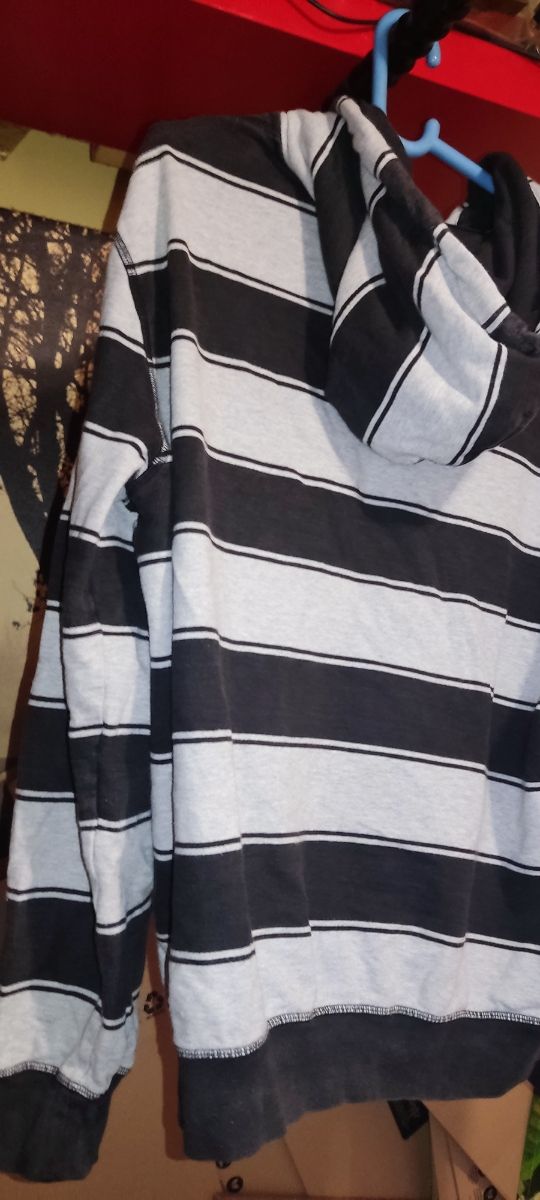 Sudadera rayas gris-negra L