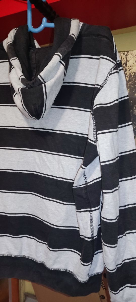 Sudadera rayas gris-negra L