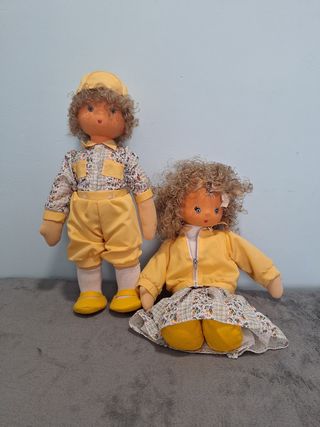 Bambole di pezza vintage - 2 unità