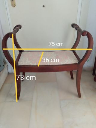 Banqueta madera clásica 75x36x73cm