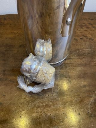 Thermos vintage argentato Macabo 1L con scatola 