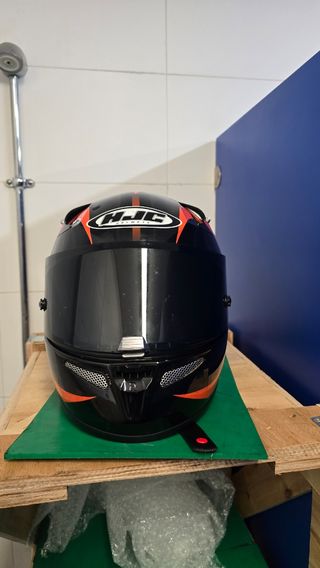 Casco moto HJC RPHA 10 negro-naranja