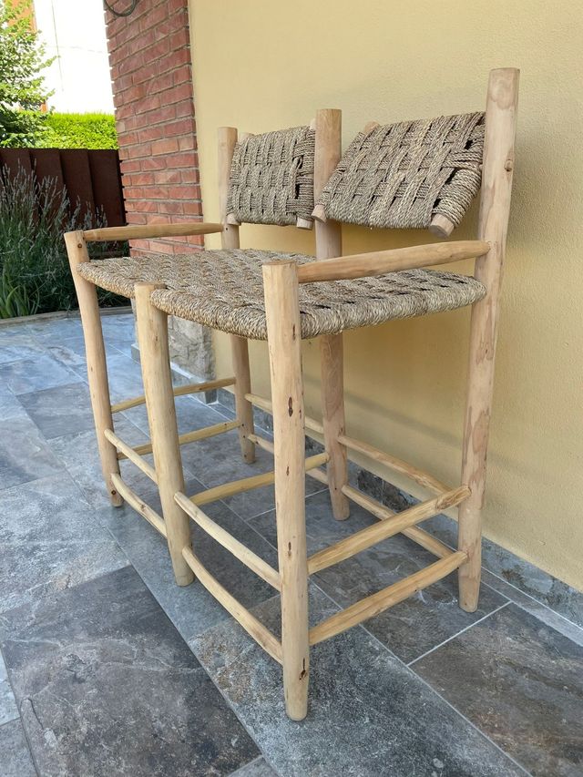 Butaca de madera y sisal 
