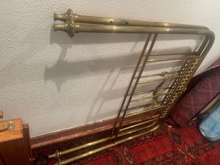 Cabecero cama antiguo dorado metal