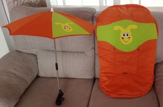 Paraguas y funda silla bebé