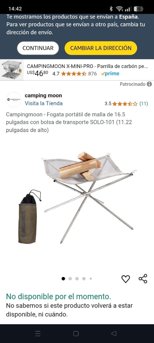 Soporte CampingMoon SOLO-101 para fogatas