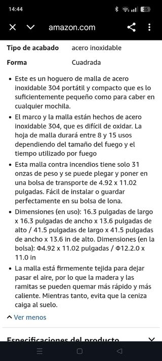 Soporte CampingMoon SOLO-101 para fogatas