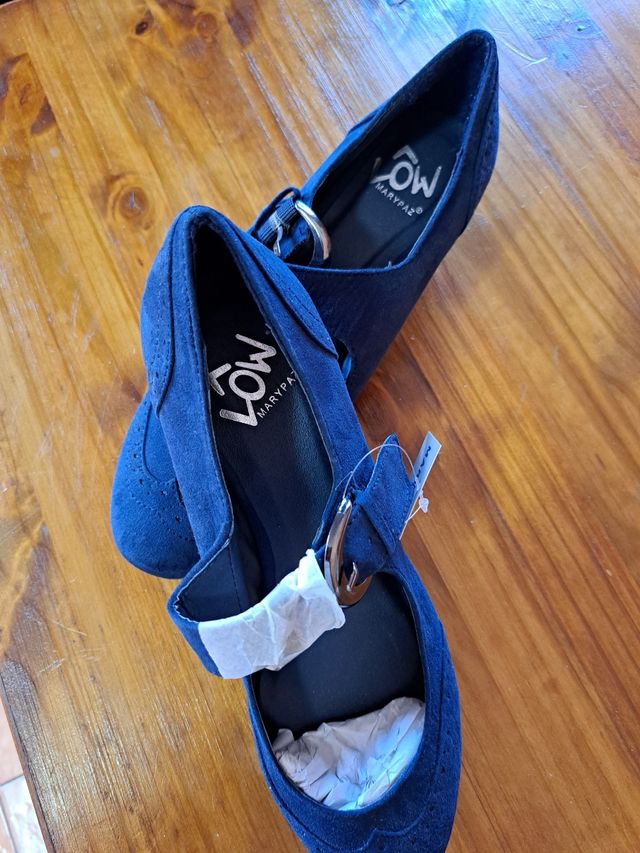 Zapatos Marypaz tacón azul marino