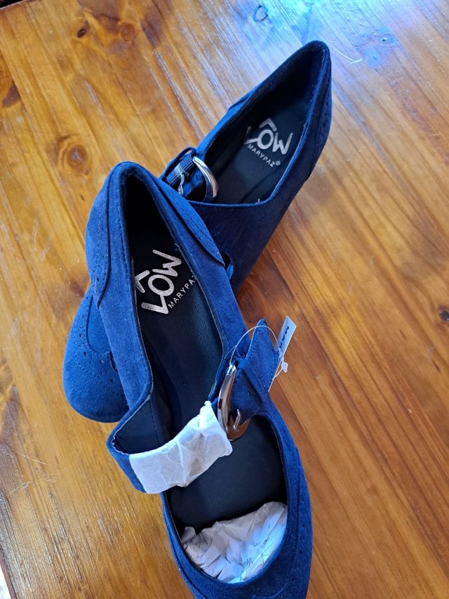 Zapatos Marypaz tacón azul marino