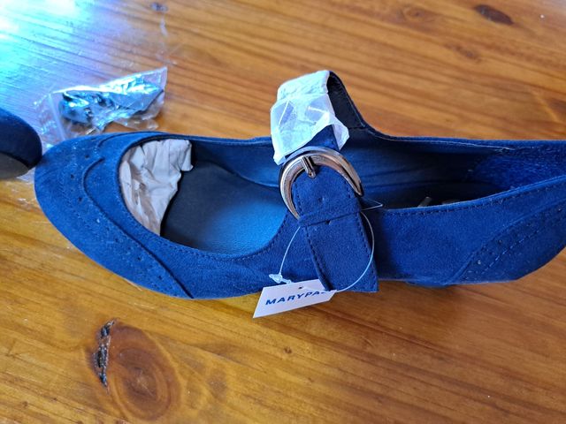 Zapatos Marypaz tacón azul marino