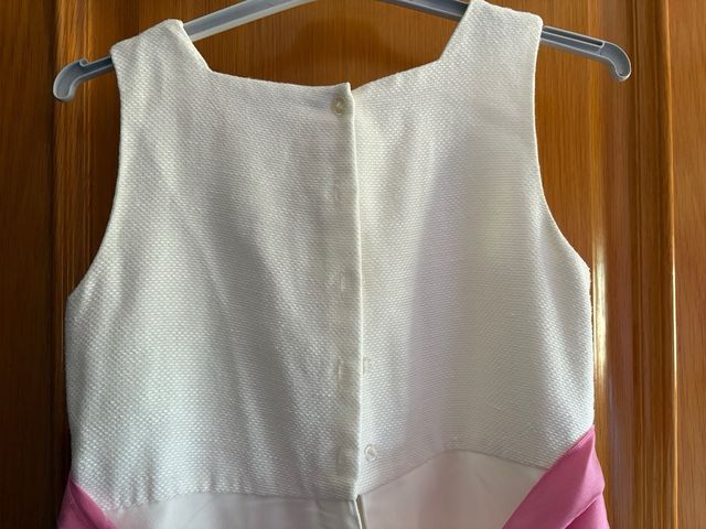 Vestido niña comunión blanco rosa