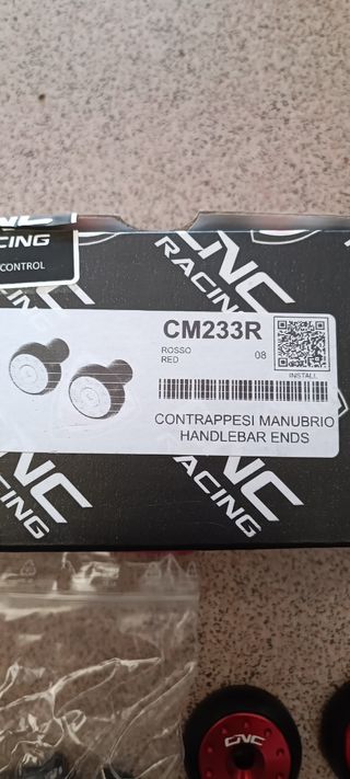 Contrappesi manubrio CNC Racing - Rosso