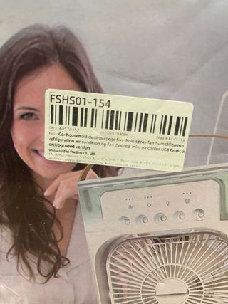 Ventilador Portátil con Humidificador y Luz