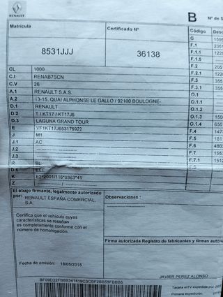 Renault laguna  laguna 2015