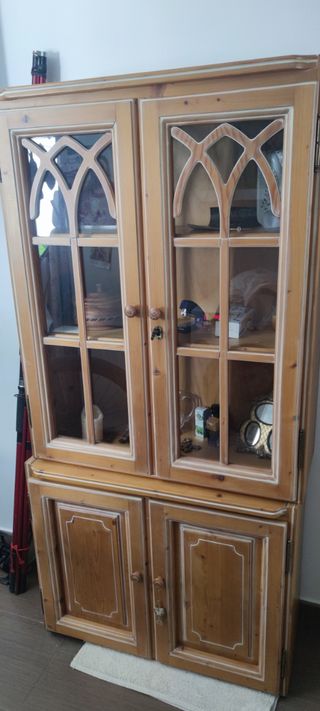 Vitrina provenzal madera - 2 módulos