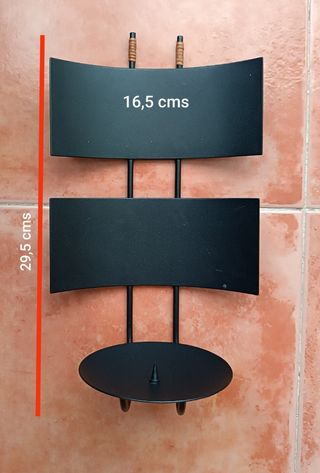 2 Portavelas pared metal negro