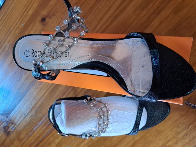 Sandalias Rome Fashion negras tacón 40