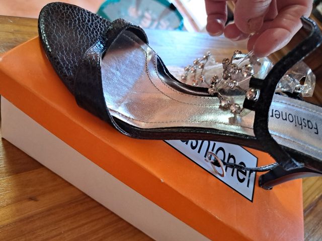 Sandalias Rome Fashion negras tacón 40