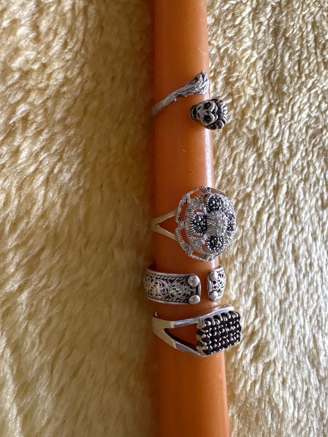 Anillos plata 925 - 4 piezas Diferentes medidas,