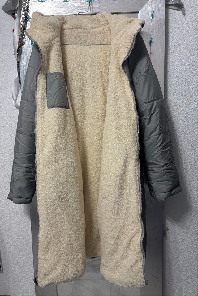 Abrigo acolchado gris - talla L