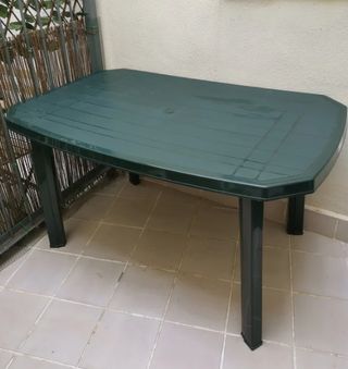 Mesa jardín plástico verde