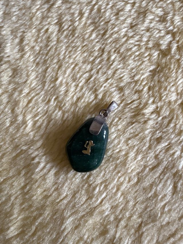 Colgante piedra verde plata
