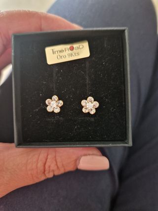 Pendientes flor oro 9k TimeRoad