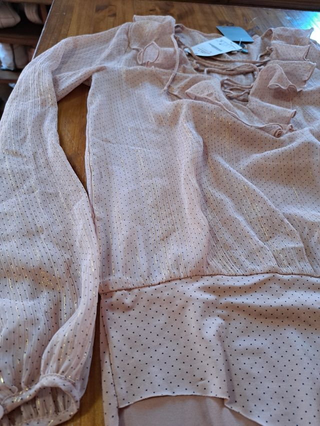 Body Shein rosa transparente talla S