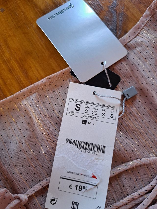 Body Shein rosa transparente talla S