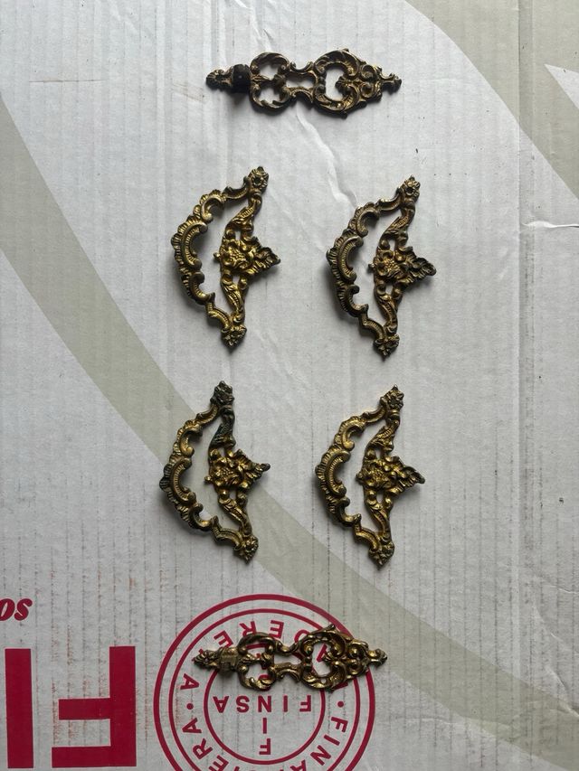 Tiradores antiguos dorados - 4 uds