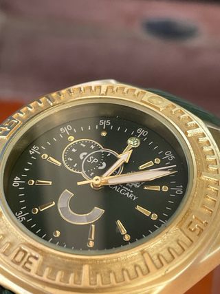 Reloj Calgary dorado y verde