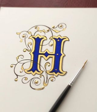 Inicial con rosas - Dibujo