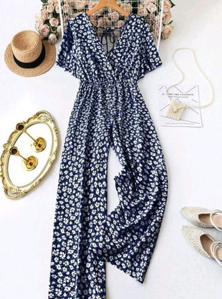 Mono azul estampado floral
