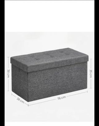 Banco almacenaje gris - 76x38x35cm