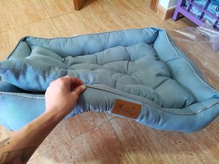 Cama para mascotas grande azul