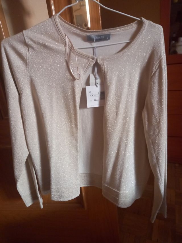 Chaqueta dorada Woman talla S: sisa 40 y 55 cm lar