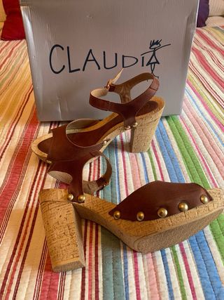 Sandalias CLAUDIA tacón corcho