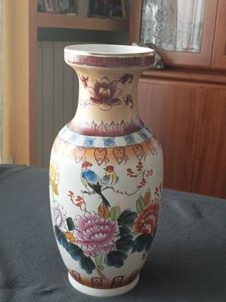 Jarrón porcelana chino pintado a mano