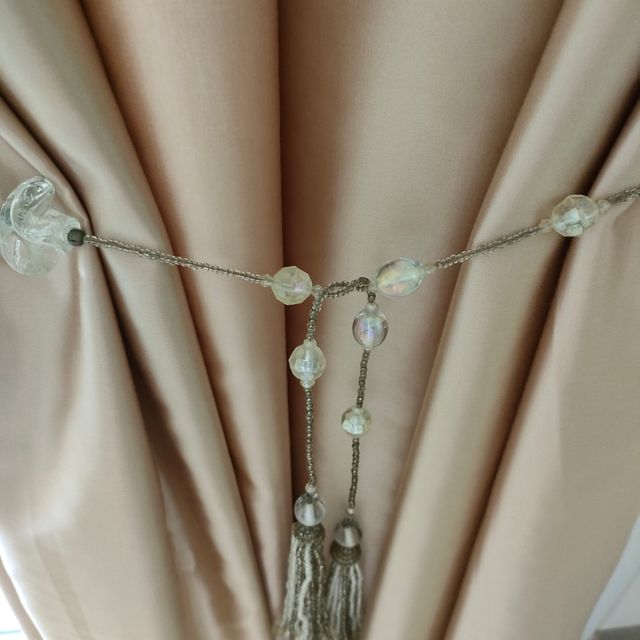 Legante tende beige - cristalli