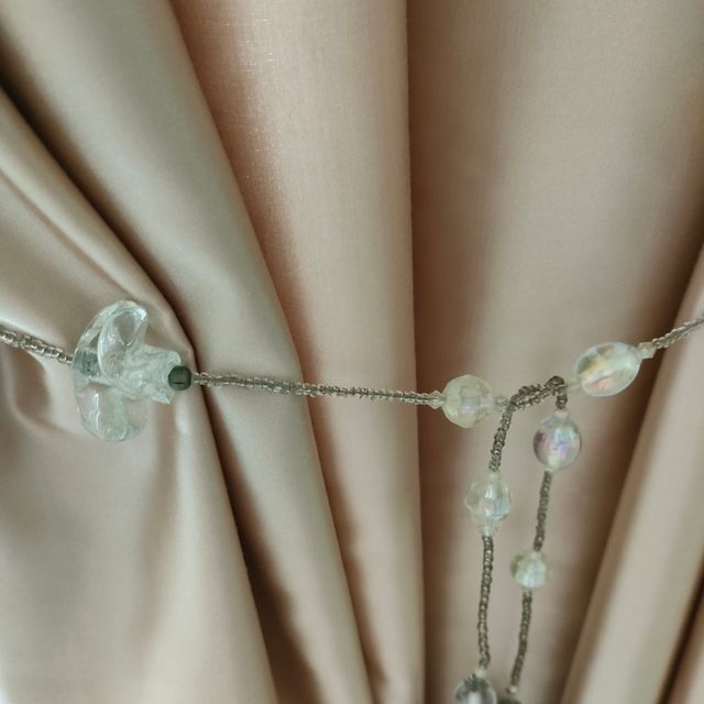 Legante tende beige - cristalli